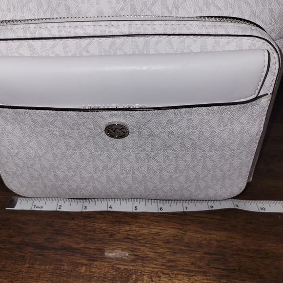 Michael Kors White Leather Backpack Minimalist Design - Picture 12 of 13